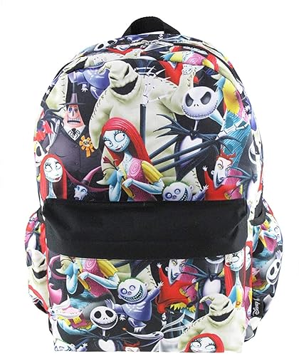 Disney's Nightmare Before Christmas 16 inch All Over Print Deluxe Backpack With Laptop Compartment