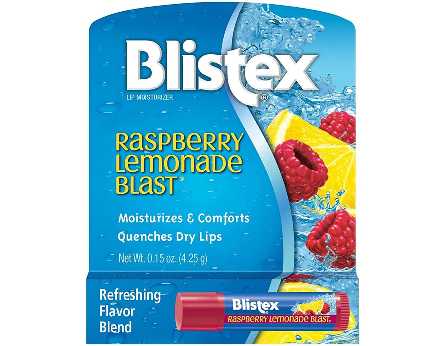 Blistex (2 PACK) Raspberry Lemonade Blast Lip Balm - Moisturizes Dry Lips, 0.15 oz