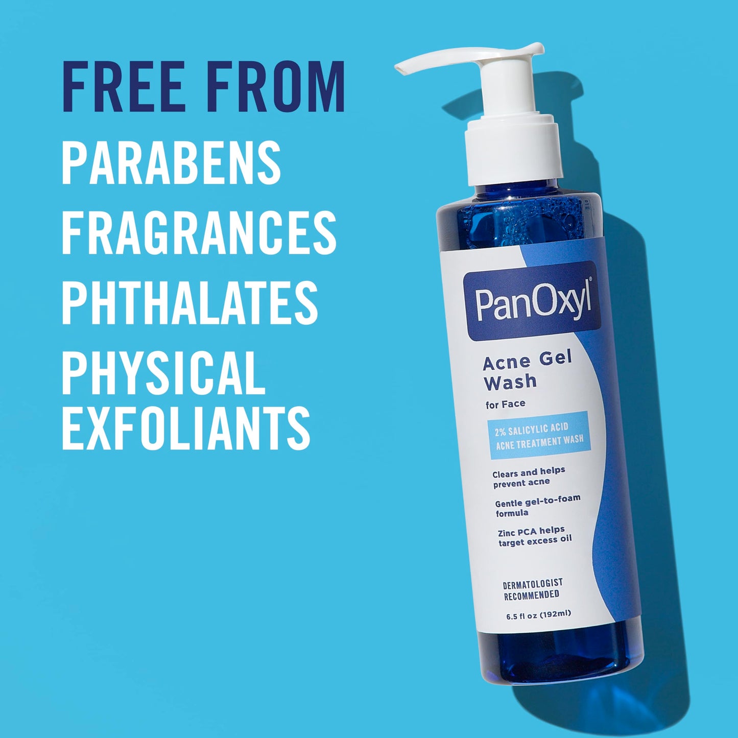 PanOxyl Acne Gel Wash, 2% Salicylic Acid, Moisturizes with Blue Algae and Aloe Vera, Mattifies with Zinc PCA, Nourishes Skin with Green Tea Extract