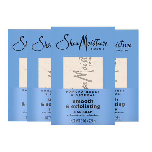 SheaMoisture Bar Soap Manuka Honey Oatmeal 4 Count Smoothing & Exfoliating Smooth and Exfoliating bar soap with 24h shea moisture nutrients Beauty & Personal Care Shea Moisture
