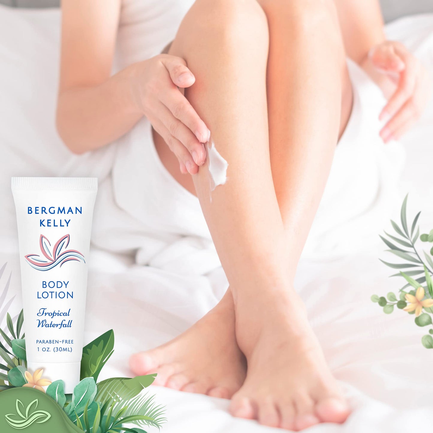 BERGMAN KELLY - Travel Size Lotion - 1 fl oz, 100 PK, Tropical Waterfall - Delight Your Guests w/Invigorating & Refreshing Body Lotion - Quality Mini
