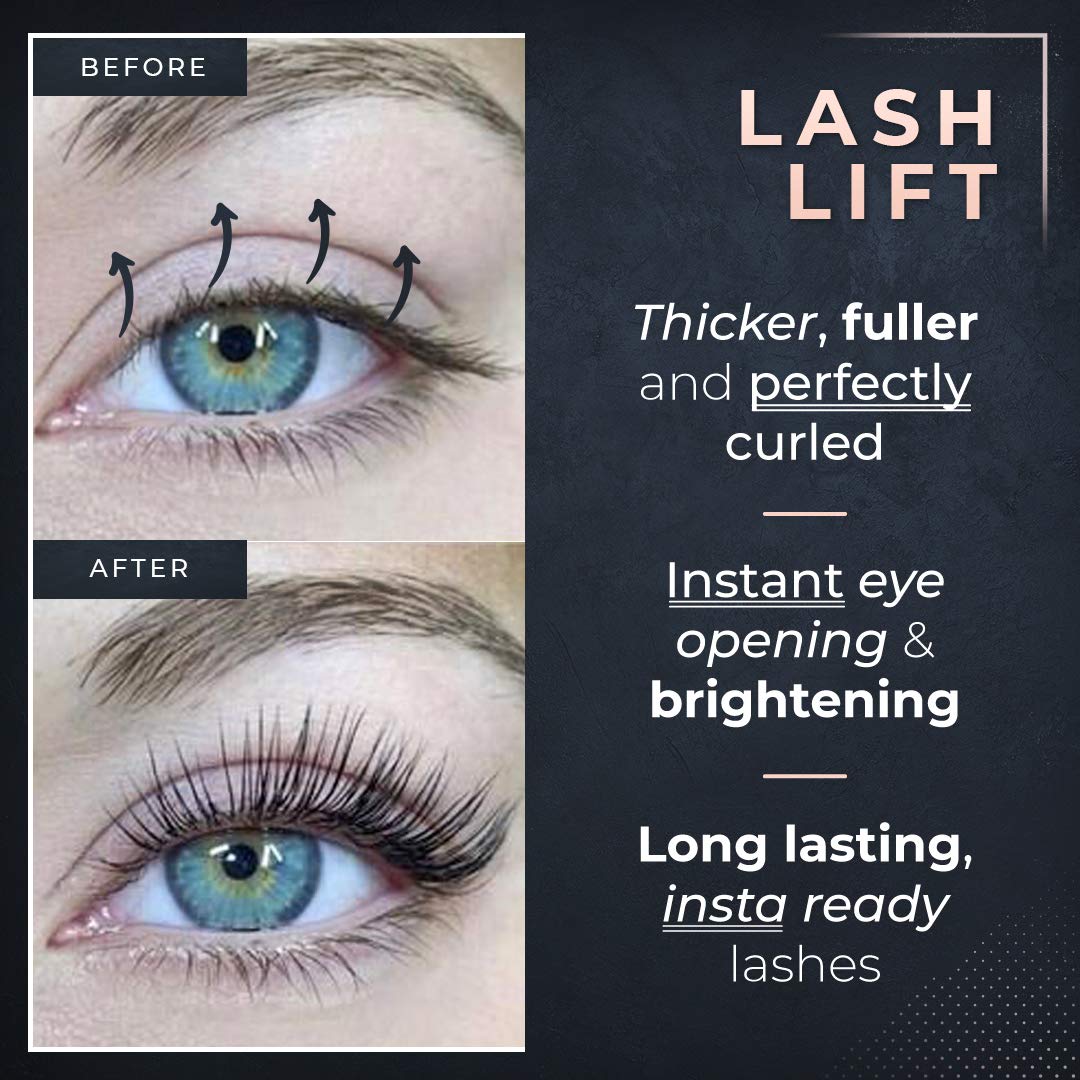 2 in 1 Lash Lift Kit and Brow Lamination Kit | Instant Perming, Lifting & Curling for Eyelashes & Eyebrows | Professional Salon Results Lasting 6-8