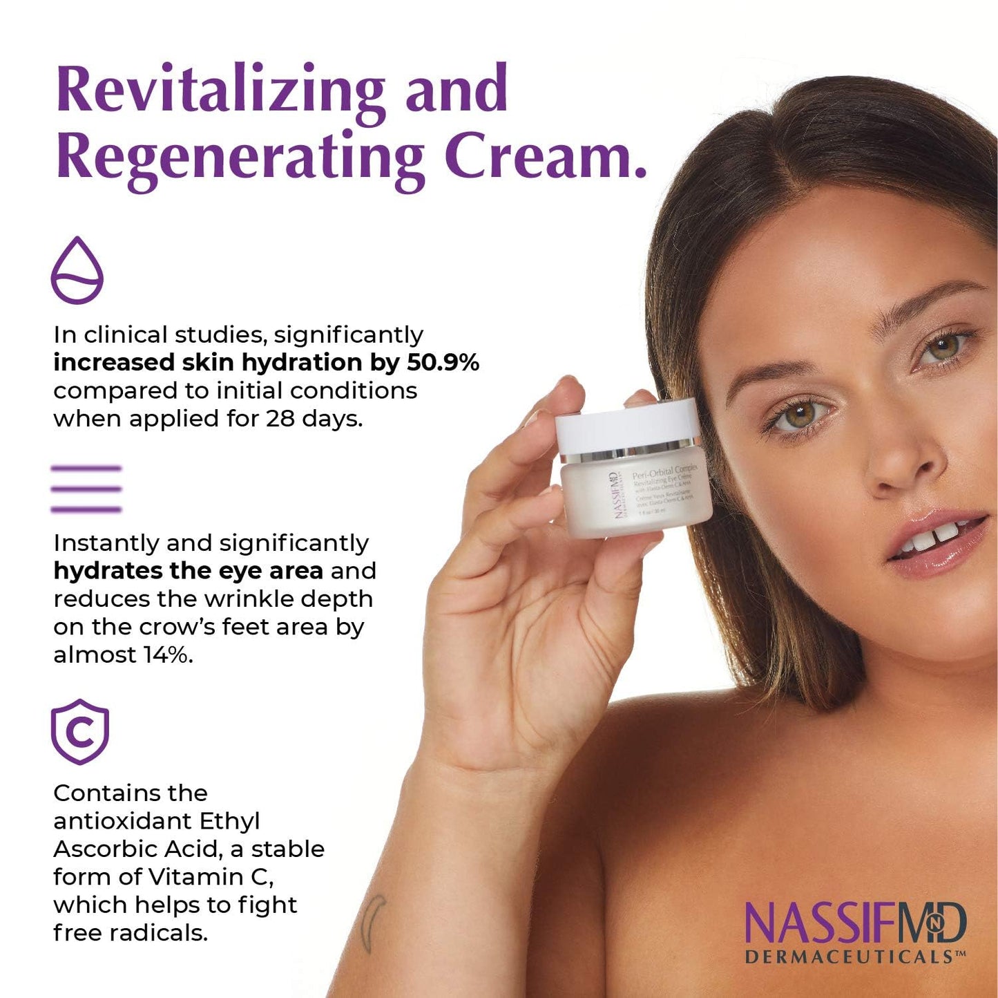 NassifMD Peri-Orbital Under Eye Cream for Wrinkles, Under Eye Cream Dark Circles and Puffiness, Under Eye Dark Circles Treatment, Eye Wrinkle Cream