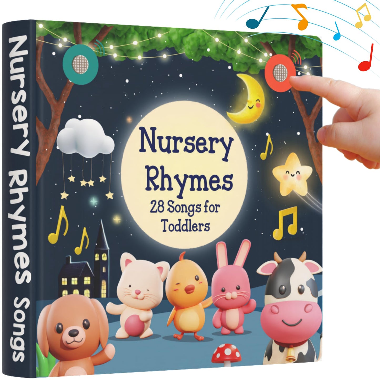 LEARNING BUGS Nursery Rhymes Book | 28-Button Musical Toy with Favorite Sing-Along Songs | Interactive Music Book for Toddlers Ages 1–3