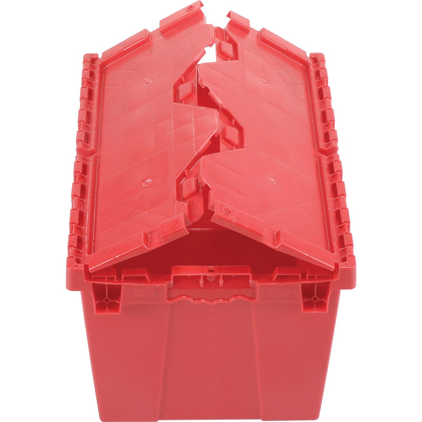 Global Industrial Plastic Distribution Container With Hinged Lid, 1.7 Cu. Ft. Capacity, 50 Lbs. Capacity, Nestable & Stackable, 21-7/8x15-1/4x12-7/8…