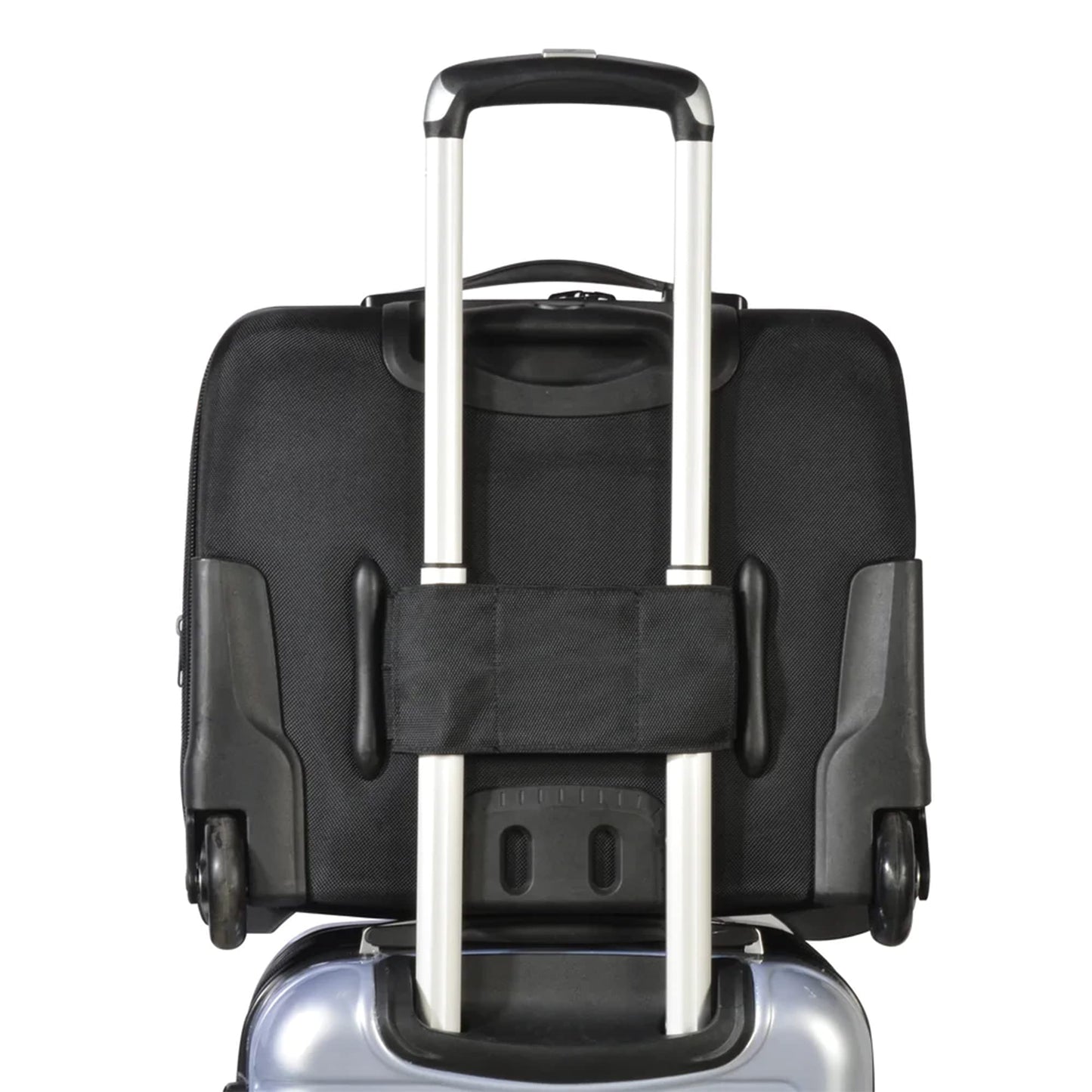 Olympia USA Elite 17 Inch Deluxe Rolling Overnighter Business Travel Case Carry On with Detachable Laptop Compartment, Black