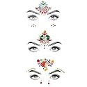 Christmas Face Gems,3PCS Crystal Body Glitter Face Stickers Festival Makeup Jewels Temporary Tattoo Glitter Rhinestone Adhesive for Face Eyes Body