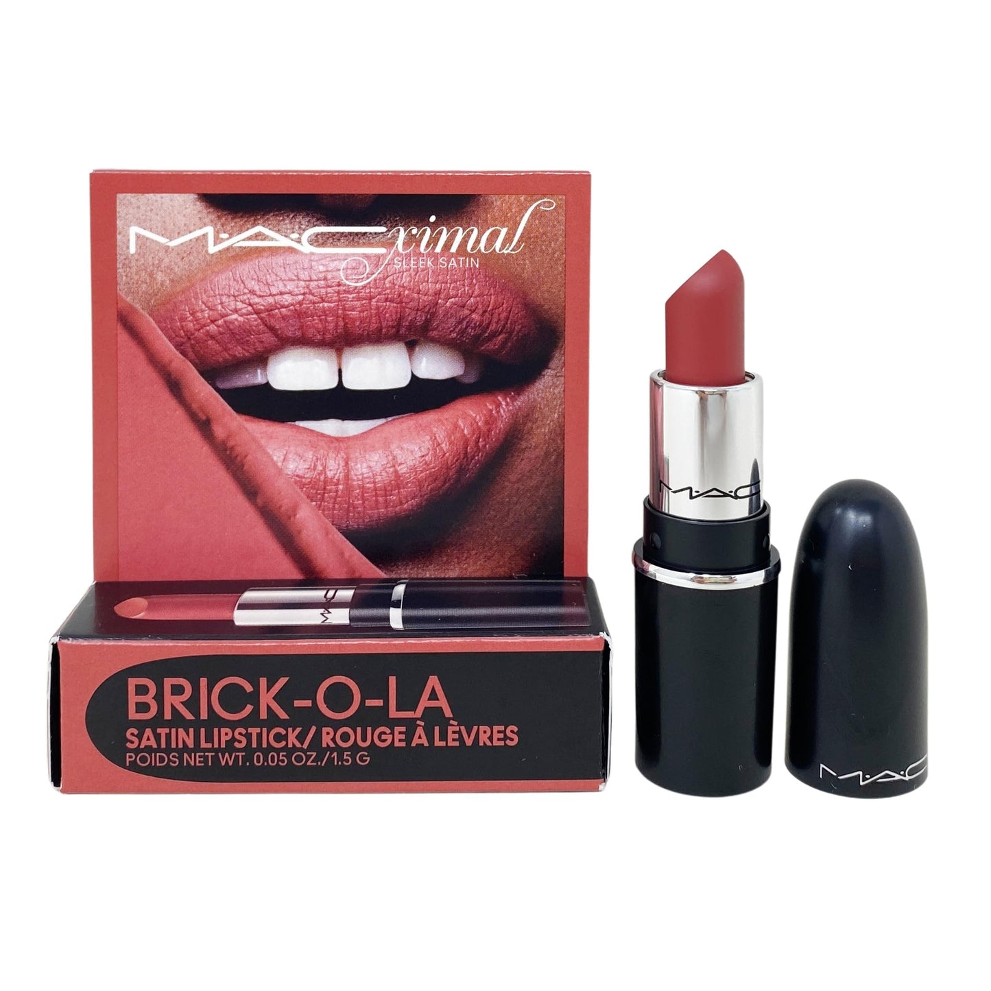 MAC M·A·C Cosmetics Mini M·A·Cximal Satin Lipstick - 826 Brick-O-La (0.05 oz / 1.5 g)