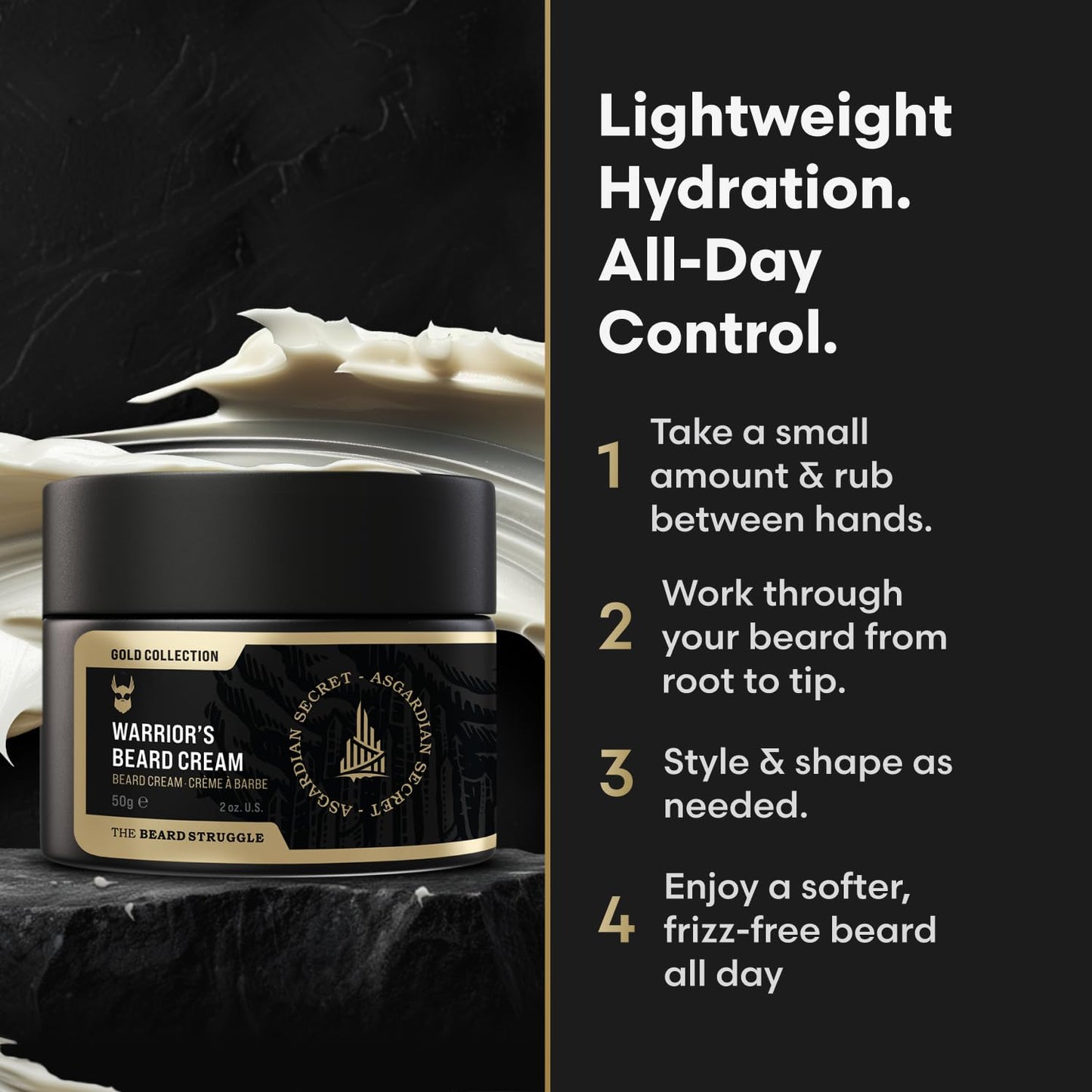 Beard Cream for Men by Beard Struggle - Itch Relief Softener & Moisturizer - Keep Your Beard Growth Hydrated & Refreshing - Platinum Collection Beauty and Personal Care The Beard Struggle