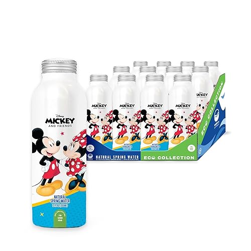 Disney Mickey and Minnie Mouse Aluminum Water Bottle by Disney Water for Unisex - 12 x 12 oz Water