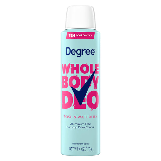 Degree Women Whole Body Deodorant Spray, Rose & Waterlily Scent, Aluminum Free 72H Odor Protection 4 oz Beauty and Personal Care Degree
