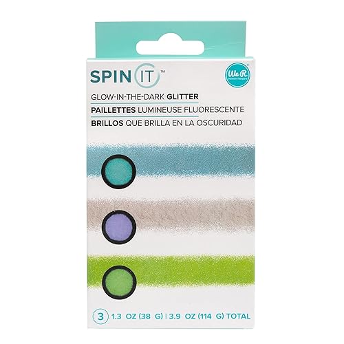 We R Spin It Glitter 3/Pkg-Glow-in-The-Dark