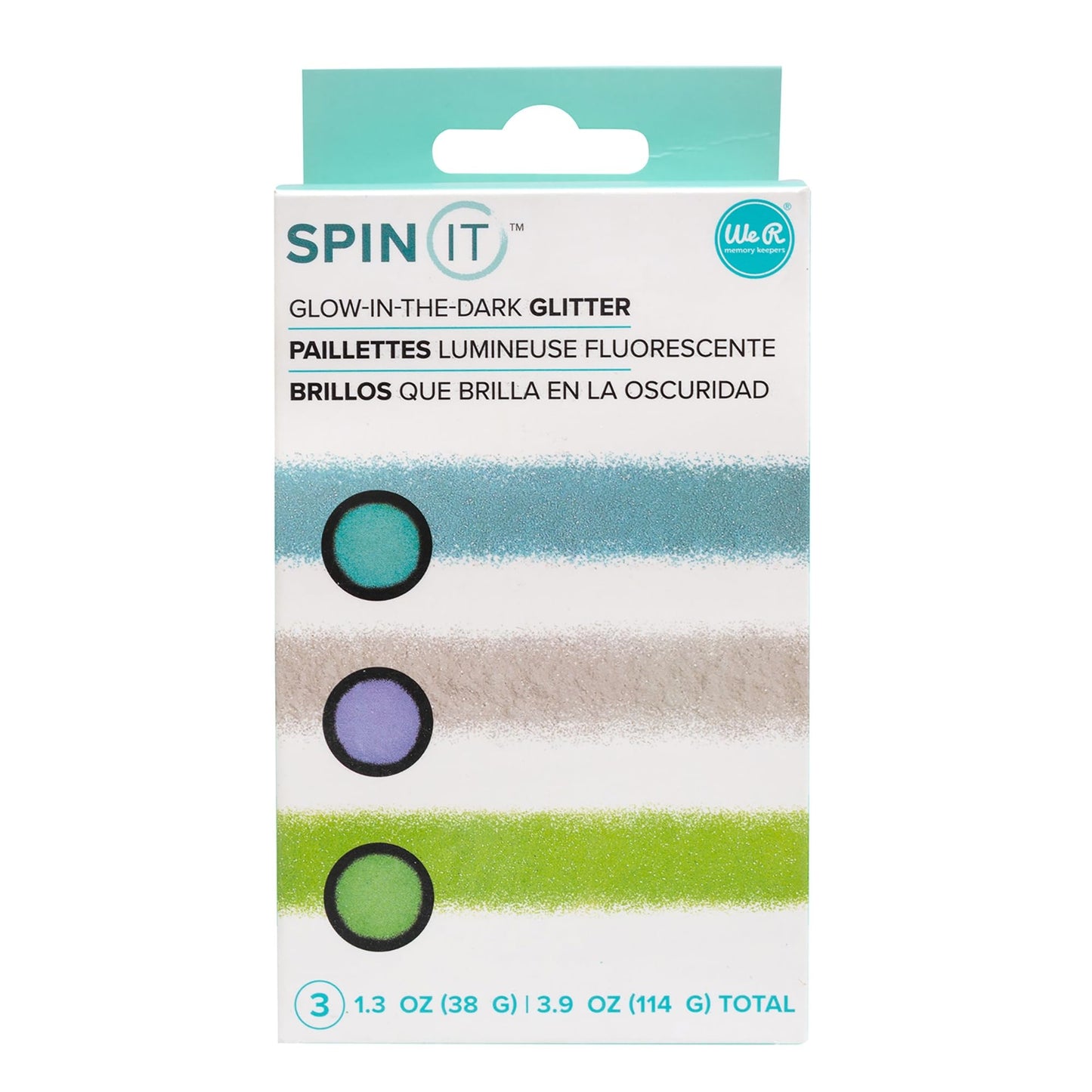We R Spin It Glitter 3/Pkg-Glow-in-The-Dark