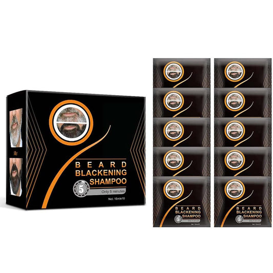 Natural Darkening Beard Blackening Color Shampoo, Beard Coloring for Men Dye Shampoo (1Box/10Pcs) Beauty and Personal Care MQSHUHENMY