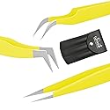 SIVOTE Lash Tweezers for Eyelash Extensions for Volume, Isolation & Classic Lashes, 3 Pack, Yellow