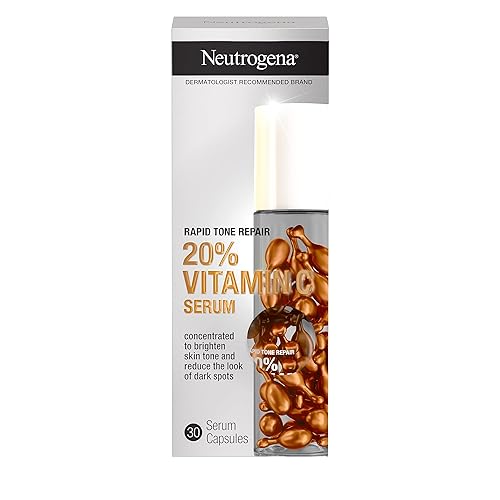 Neutrogena Rapid Tone Repair 20% Vitamin C Brightening Serum Capsules, Antioxidant Face Serum to Brighten Look of Dark Spots & Even Skin Tone