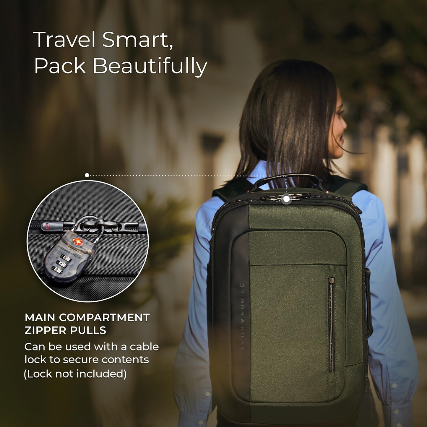 Briggs & Riley Medium Convertible Backpack Duffle Bag - Carry On for Men & Women, Use for Travel, Gym, or Work, Overnight Weekend Luggage, Shoulder Strap, Laptop Compartment - ZDX Collection, Hunter