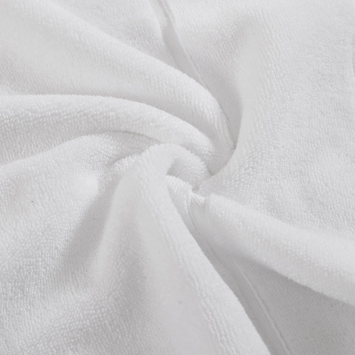 Vera Wang - Bath Towels, 100% Soft & Absorbent Terry Cotton, Low Linting and Fade Resistant, Medium Weight Bathroom Towels (Modern Lux White, 6 Piece)