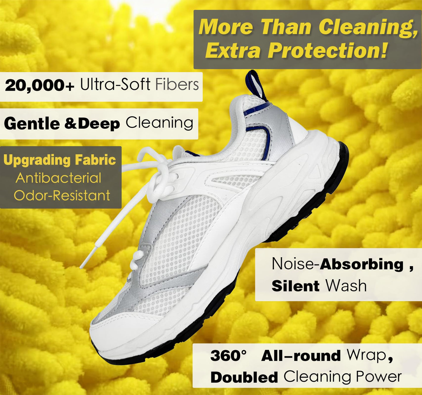 Shoe Washing Machine Bag – Reusable Laundry Bag for Sneakers & Tennis Shoes, Microfiber Lining, Self-Locking Zipper + Storage Bag