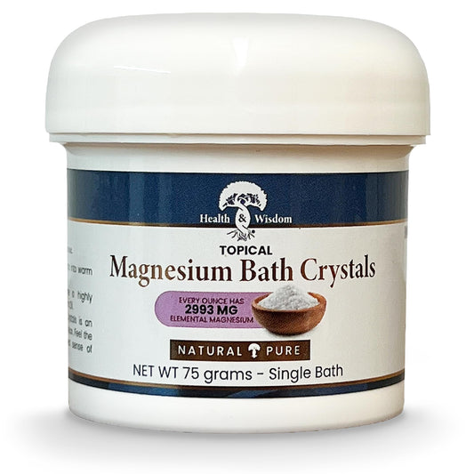 Health and Wisdom Magnesium Bath Crystals - Bath Salts with High Concentration & Enhanced Absorption for Muscle & Joint Relief - Dead Sea Sourced Beauty and Personal Care Health and Wisdom