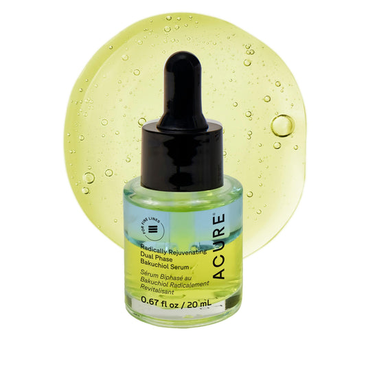 Acure Radically Rejuvenating Dual Phase Bakuchiol Serum - Bakuchiol Oil Serum for Face, Anti Aging Retinol Alternative for Wrinkles & Fine Lines, Cold Beauty & Personal Care Acure
