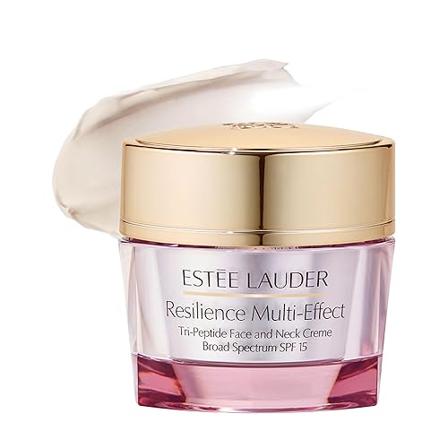 Estée Lauder Resilience Multi-Effect Tri-Peptide Face and Neck Cream Moisturizer SPF 15 For Dry Skin| Plumping & Anti-Aging, 1.7 Ounce