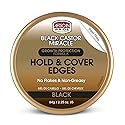 African Pride Black Castor Miracle Hold & Cover Edges Hair Gel with Black Castor Oil & Coconut Water Edge Control for Braids, Locs, Slick Styles