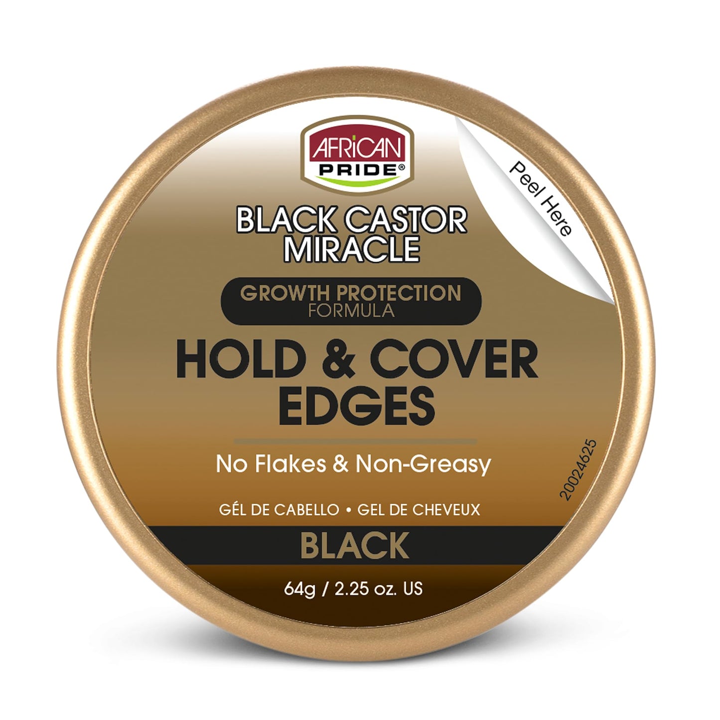 African Pride Black Castor Miracle Hold & Cover Edges Hair Gel with Black Castor Oil & Coconut Water Edge Control for Braids, Locs, Slick Styles