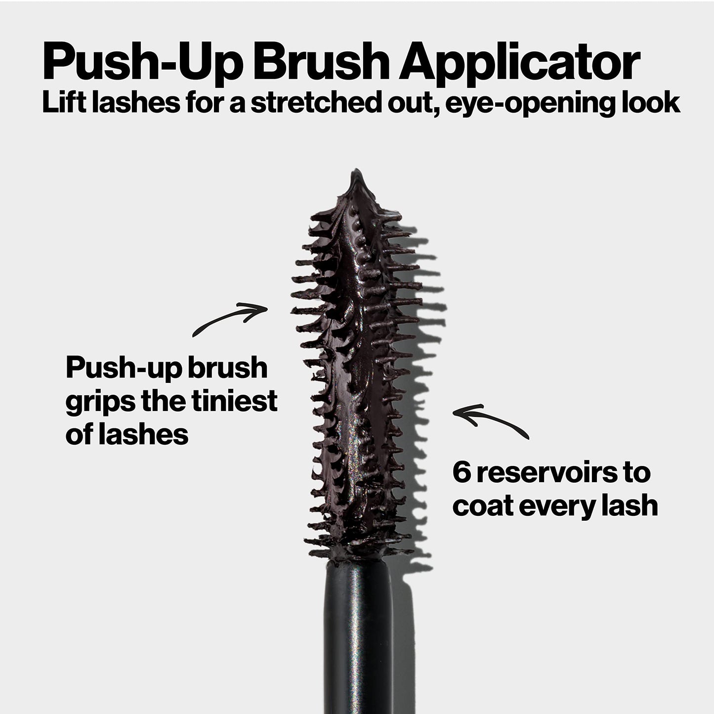 Revlon So Fierce Eyes Wide Open Mascara with Push-up Brush, For Volumizing & High Lifting Eyelashes, Smudge-proof, Flake Resistant, 101 Blackest