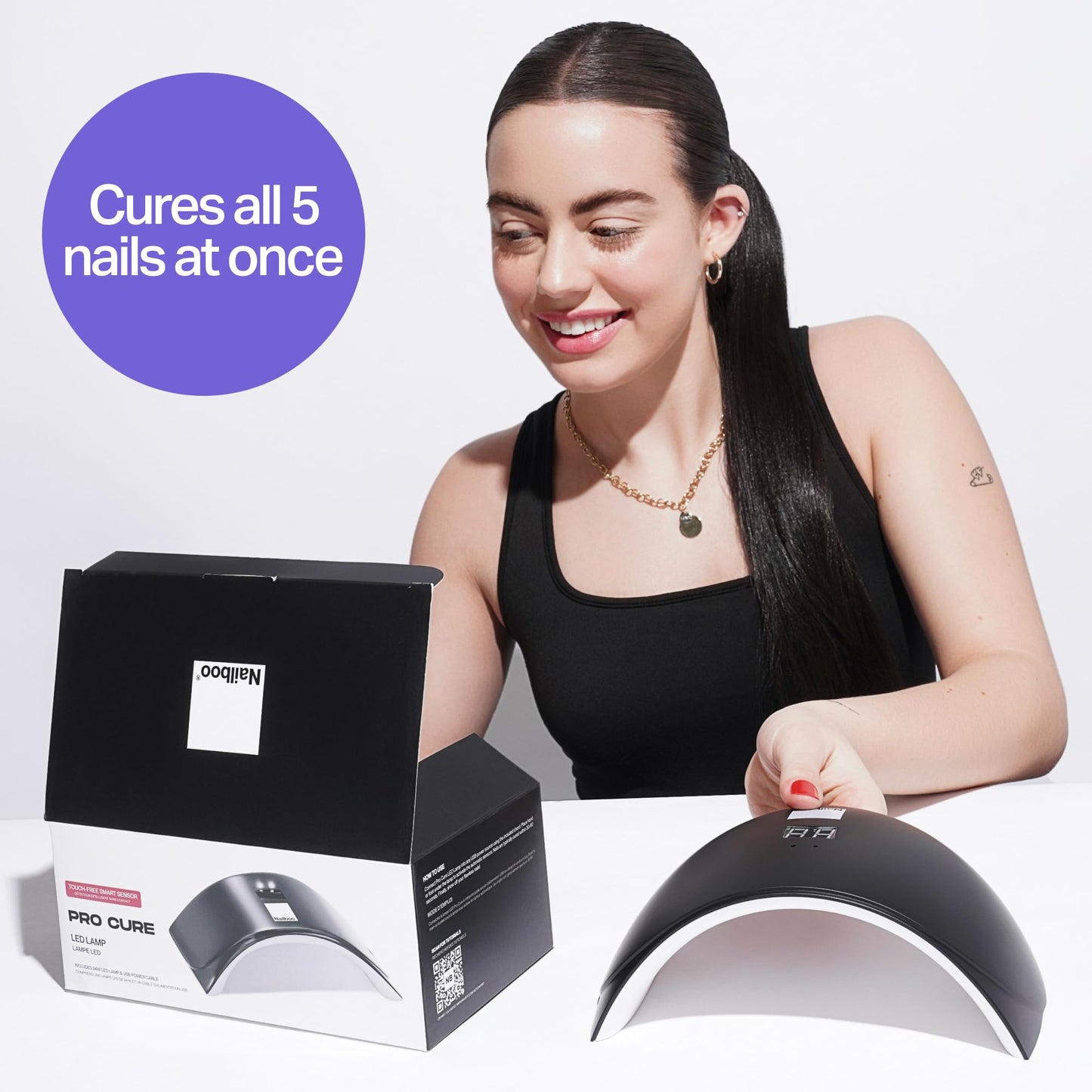 Nailboo Pro Cure LED Lamp - Lightweight UV or LED Nail Dryer with Automatic Sensor, Even Curing for Gel Polish, Compact Arch Design for Hands & Toes Beauty & Personal Care Nailboo