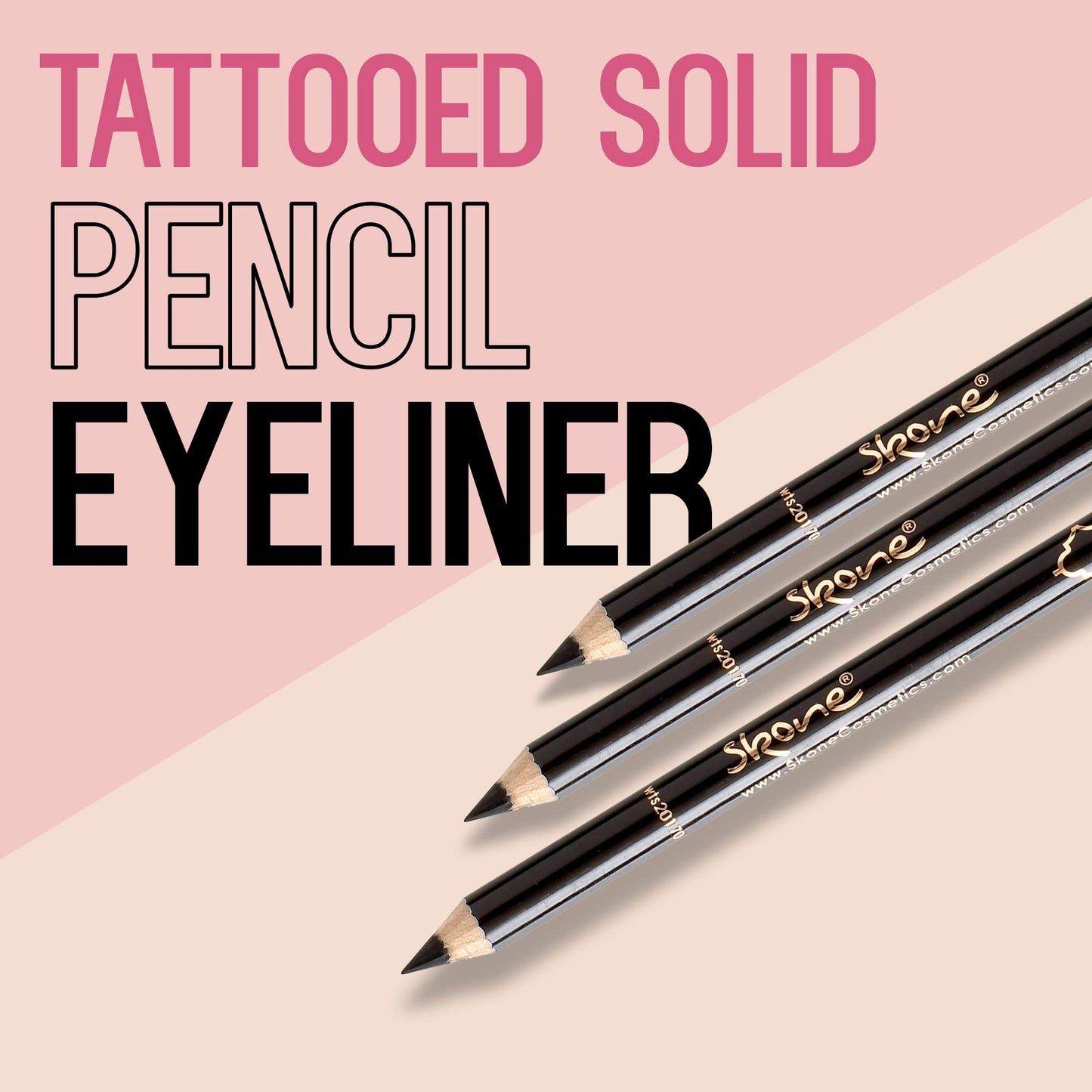 Skone Cosmetics Tattooed Solid Eyeliner - Waterproof, Smudge-Proof, Long-Lasting Pencil for Precise Eye Definition - Ultra-Smooth, Soft Glide