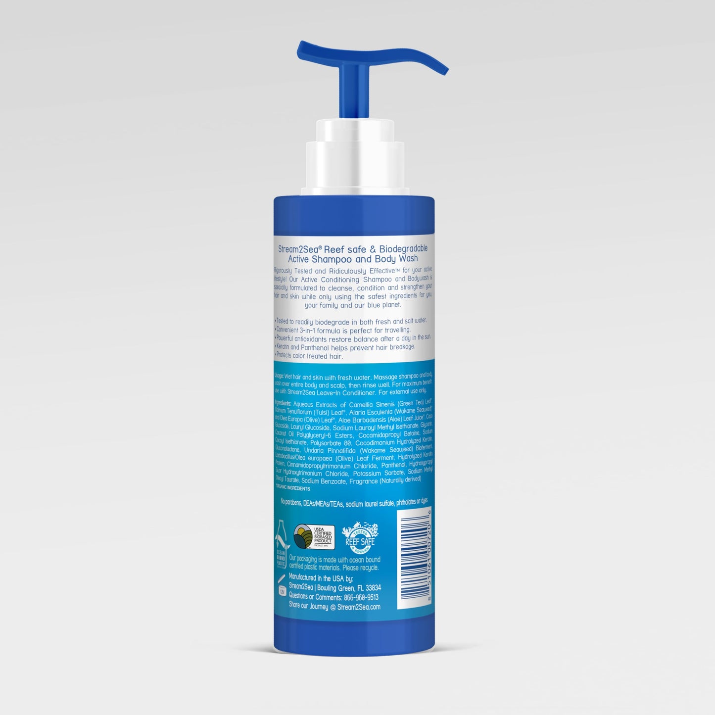STREAM 2 SEA Shampoo and Conditioner, Body Wash 3 in 1 for Swim, Reef Safe Swimmers Shampoo for Men, Women & Kids, All Natural Organic Biodegradable
