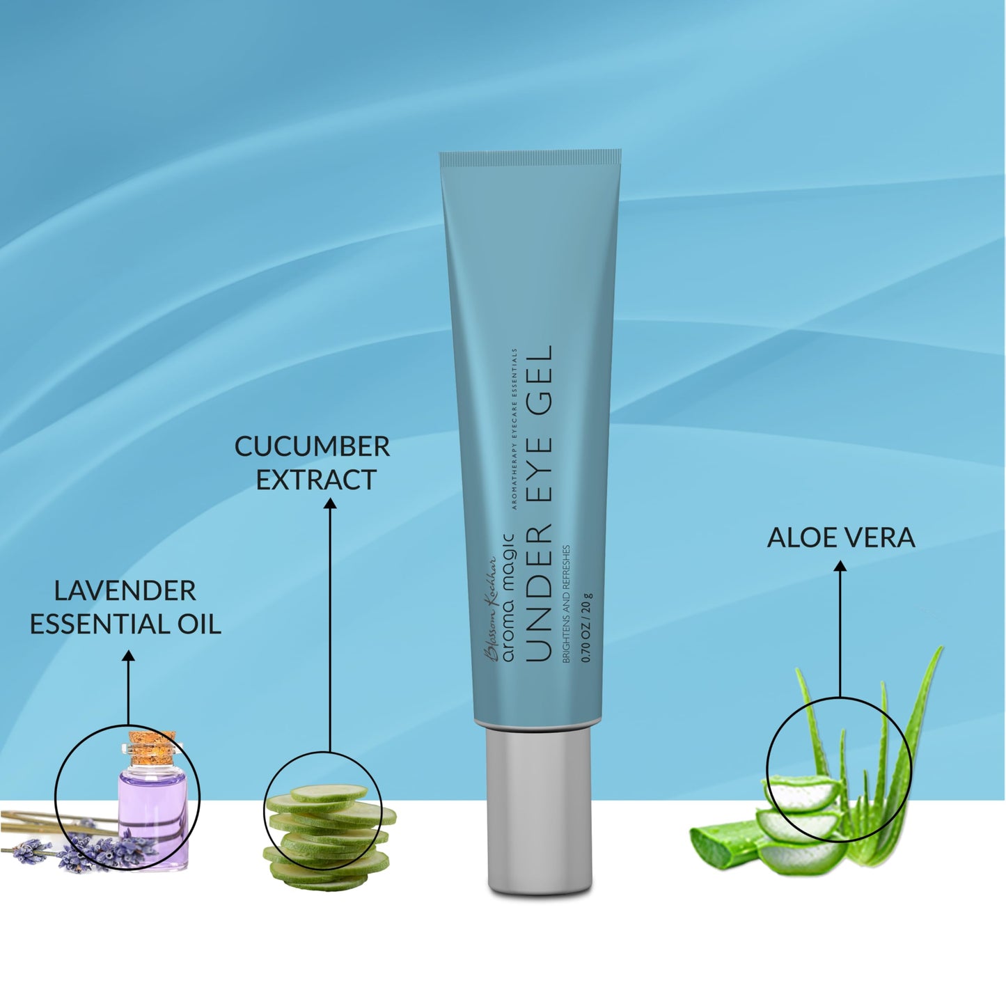 Aroma Magic Under Eye Gel | Reduces Puffiness & Dark Circles | Refreshes & Firms Delicate Under Eye Skin | Soothes Tired Eyes | Lightweight Non-Greasy