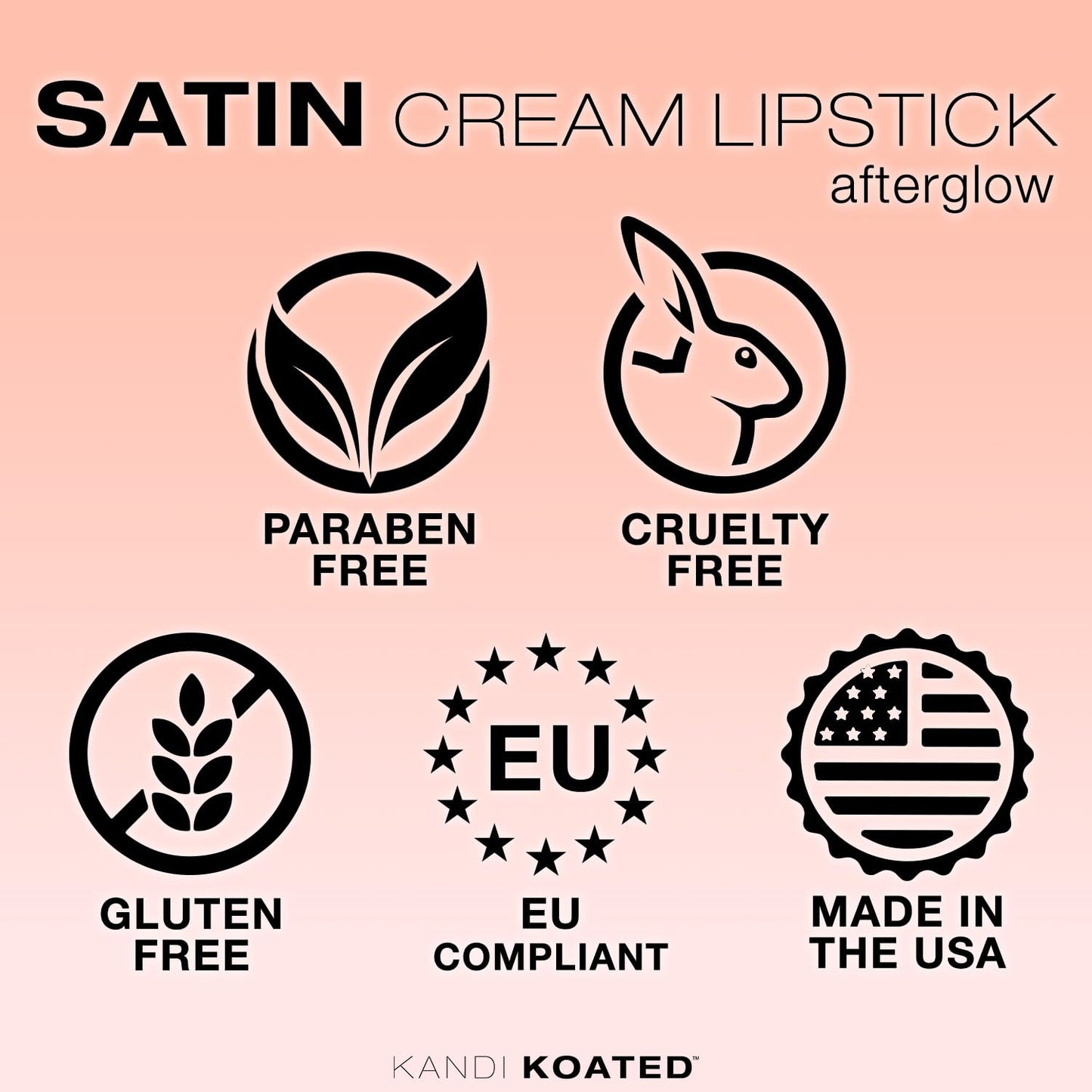 Kandi Koated Satin Lip Color [Afterglow] Soft & Creamy Lipstick Kandi Burruss | Rich Colors, Paraben-Free, Cruelty-Free Creme Lipstick | Beauty &