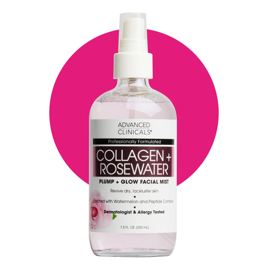 Advanced Clinicals Collagen Rosewater Face Mist Skin Care Reviving & Hydrating Facial Mist for Face | Instant Hydration Face Spray Toner with Pure