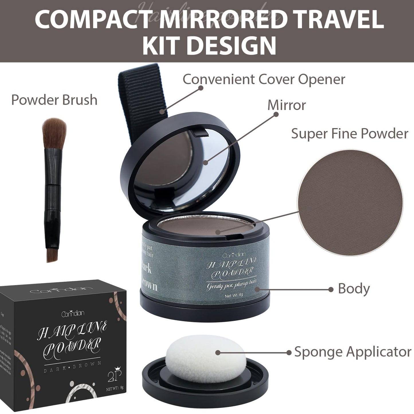 2 Pack Hairline Powder for Women and Men, Used to Root Touch Up Hair Color, Thinning and Gray Hair Coverage and Bald Spots Coverage, Dark Brown Beauty and Personal Care Comdian