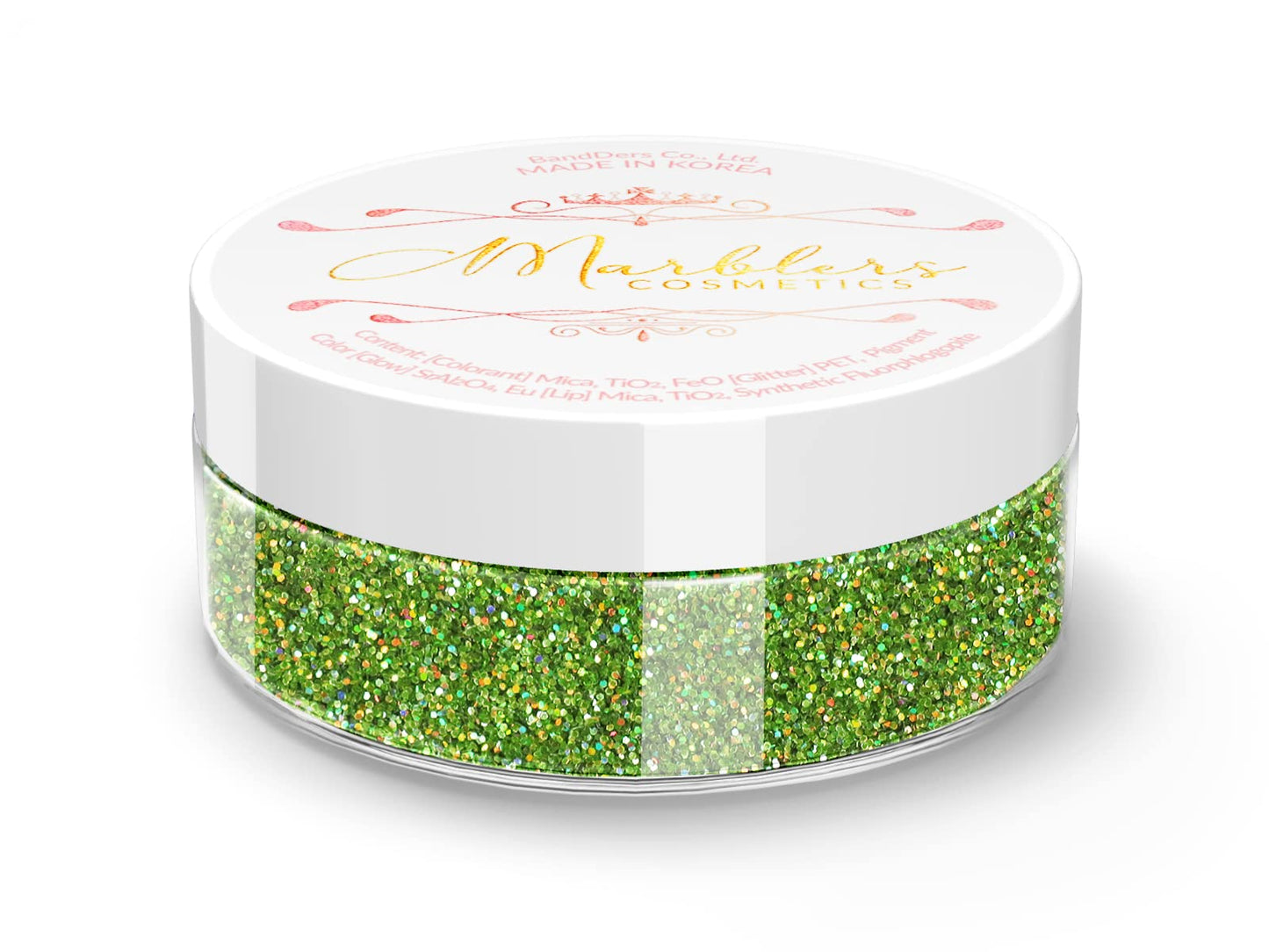 MARBLERS Holographic Face & Body Glitter [Holo Apple Green] 0.18oz (5g) | Fine | Non-Toxic | Cruelty-Free | Festival, Rave & Party Makeup | Eye, Hair