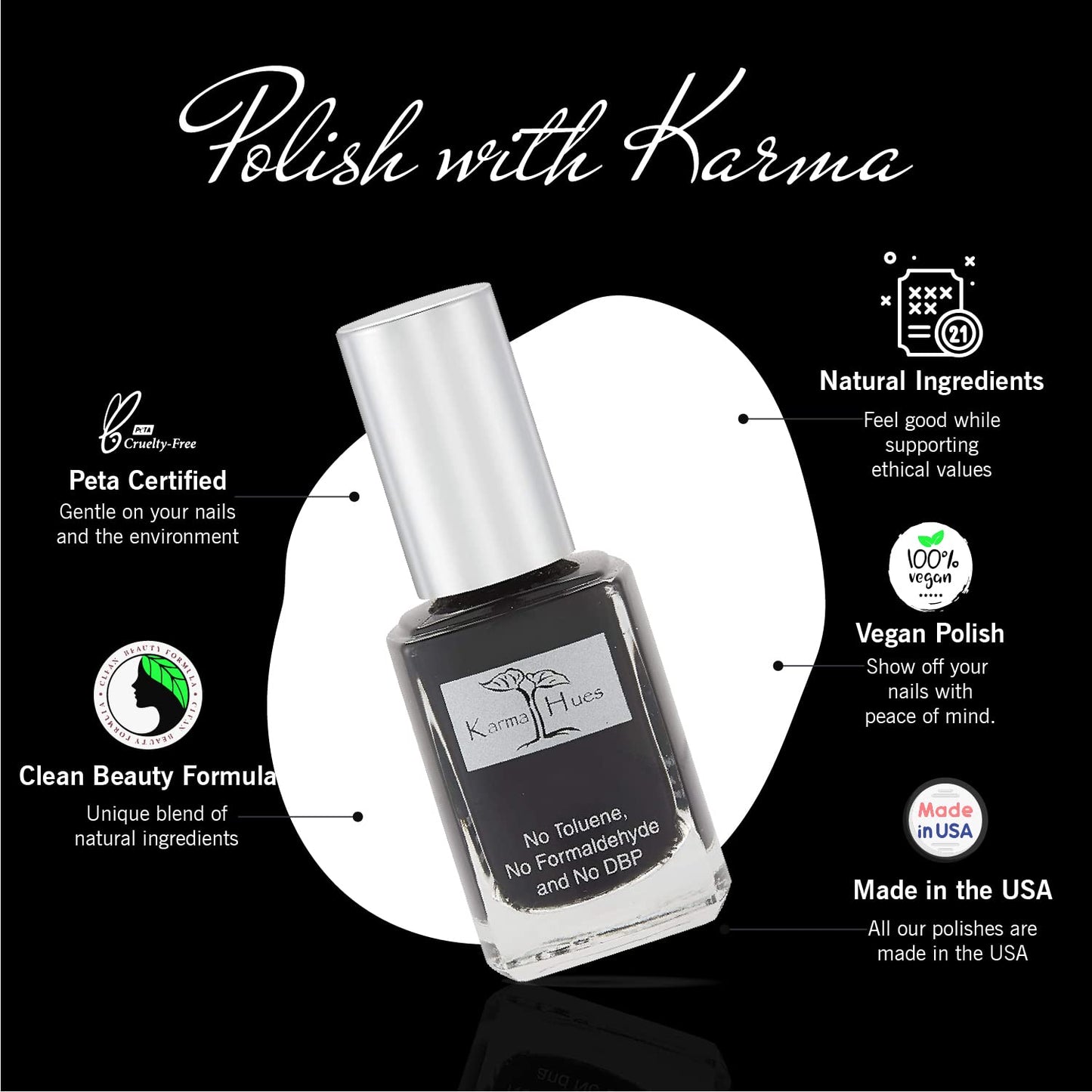 karma organic Nail Polish - Quick Dry Nail Lacquer, Non-Toxic, Vegan, and Cruelty-Free Nail Paint Art for Adults & Kids -(Vinyl, 0.43 fl oz.) Beauty & Personal Care karma organic