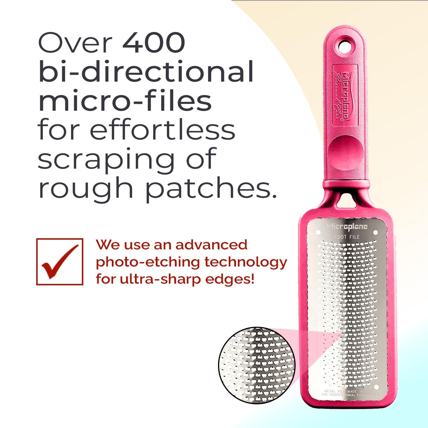Microplane Colossal Foot File Scraper - The Original Stainless Steel Foot Rasp, Dead Skin/Callus Remover for Feet, Gentle Foot Scrubber, Pedicure