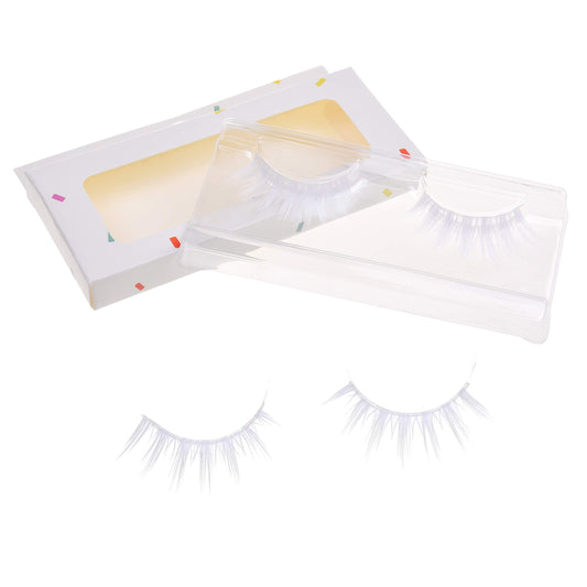 Kare & Kind White False Eyelashes - Lightweight and Natural Looking Fake Extensions - Ideal for Cosplays, Masquerades, Costume Parties, Photoshoots