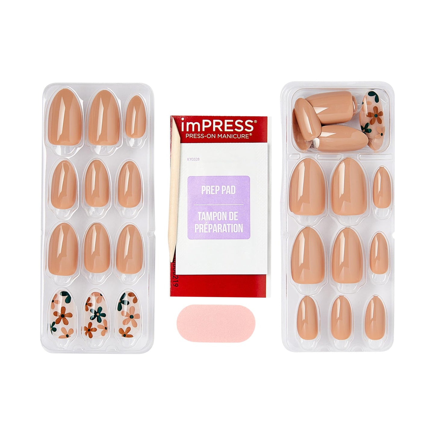 Kiss Impress No Glue Mani Press On Nails, Design, 'As It Was', Beige, Medium Size, Almond Shape, Includes 30 Nails, Prep Pad, Instructions Sheet, 1 Beauty & Personal Care imPRESS