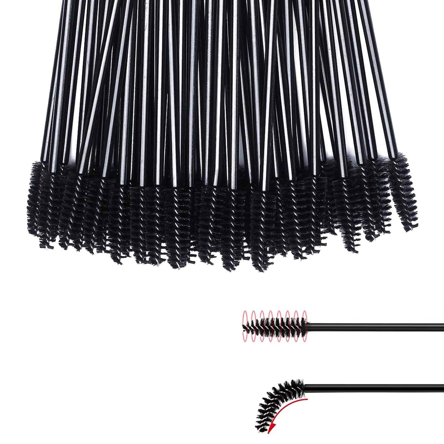 GUMIKE 100 Pcs Disposable Eyelash Mascara Brushes for Eye Lashes Extension Eyebrow and Makeup (Black) Beauty and Personal Care GUMIKE