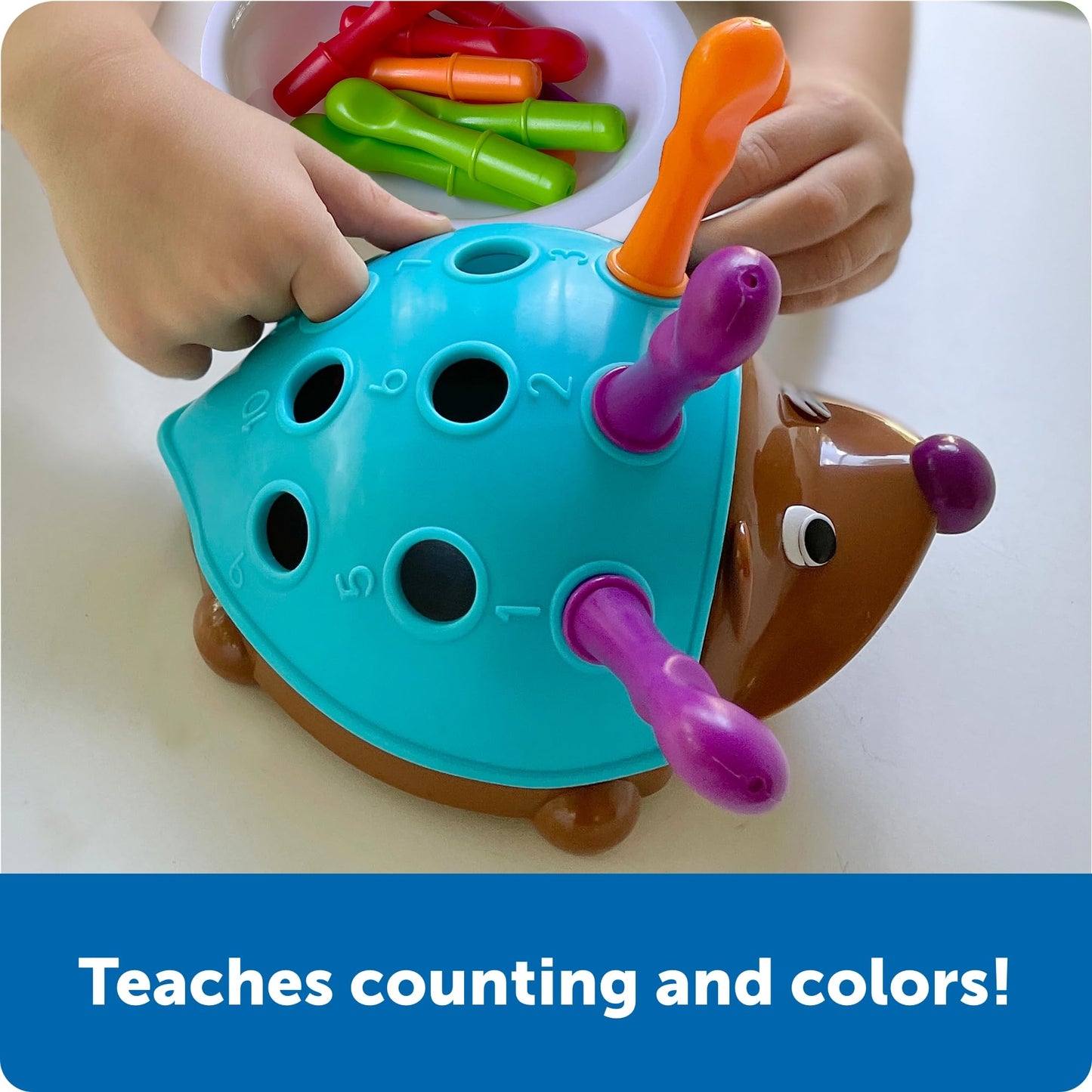 Learning Resources Spike The Fine Motor Hedgehog – Montessori Toddler Toy for Stacking, Sorting & Matching, Educational Gift for Kids Ages 18m+