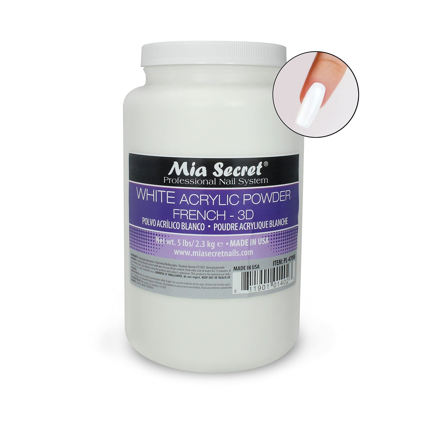 Mia Secret White Acrylic Powder (5LBS) Beauty & Personal Care Mia Secret