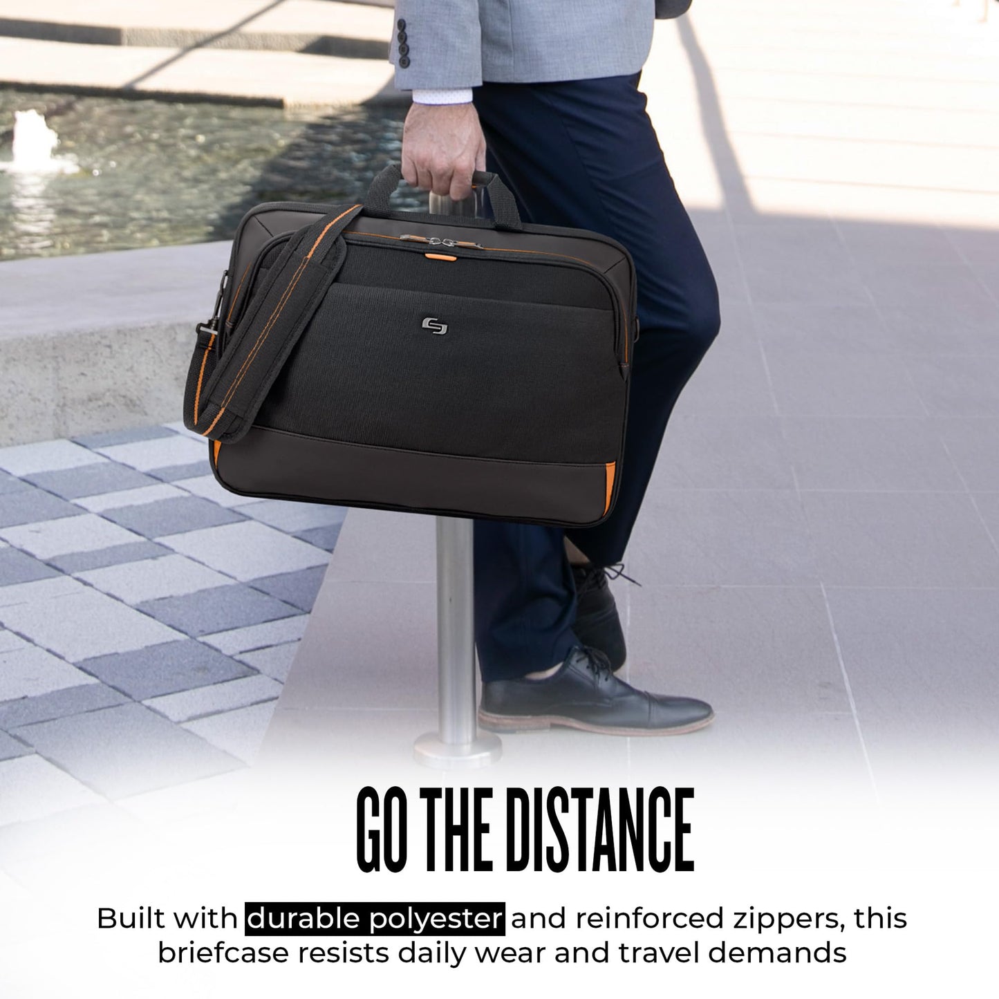 Solo New York Briefcase - Laptop Carrying Bag for Women & Men, Brief for Travel & Work, Internal Tablet Pocket, Adjustable Shoulder Strap, Fits 17.3"