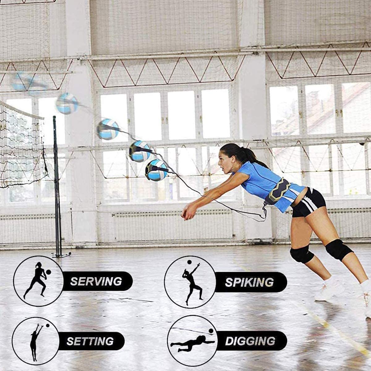 Xemz Kick Soccer Trainer, Adjustable Waist Belt Volleyball/Rugby/Football Trainer, Hand-Free Solo Soccer Trainers Practice Training Aid for Improve…