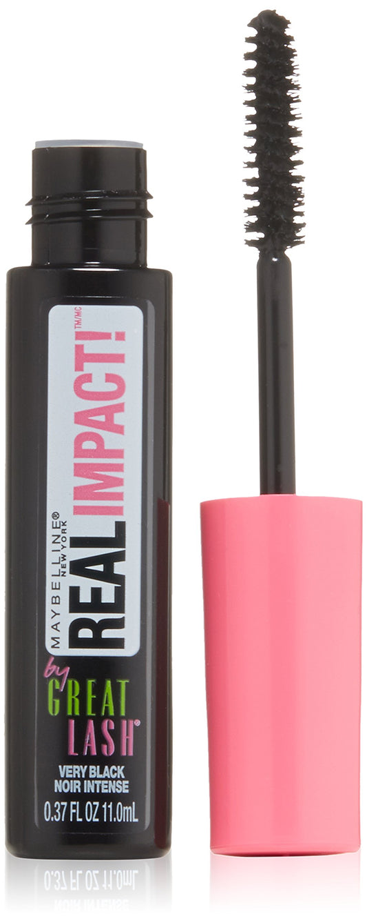 Maybelline New York Great Lash Real Impact Washable Mascara, Very Black, 0.37 Fluid Ounce