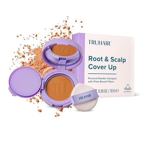 TRUHAIR Root & Scalp Cover Up Pressed Powder Compact, Waterproof, Weightless Hair Coverage & Bald Spot Concealing, Root Touch Up Hair Color for Gray