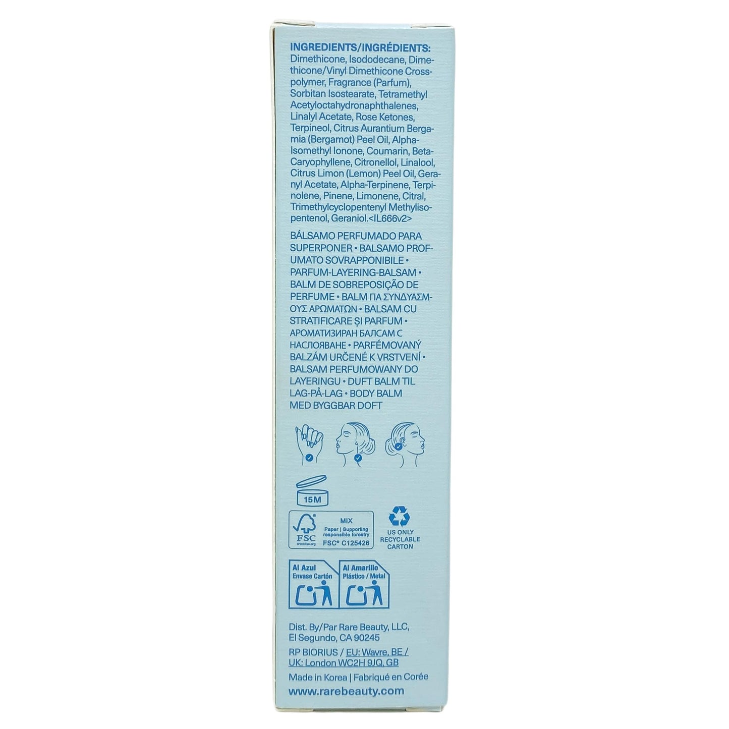 Rare Beauty Fresh Bergamot Fragrance Layering Balm 0.67 oz/20 ml