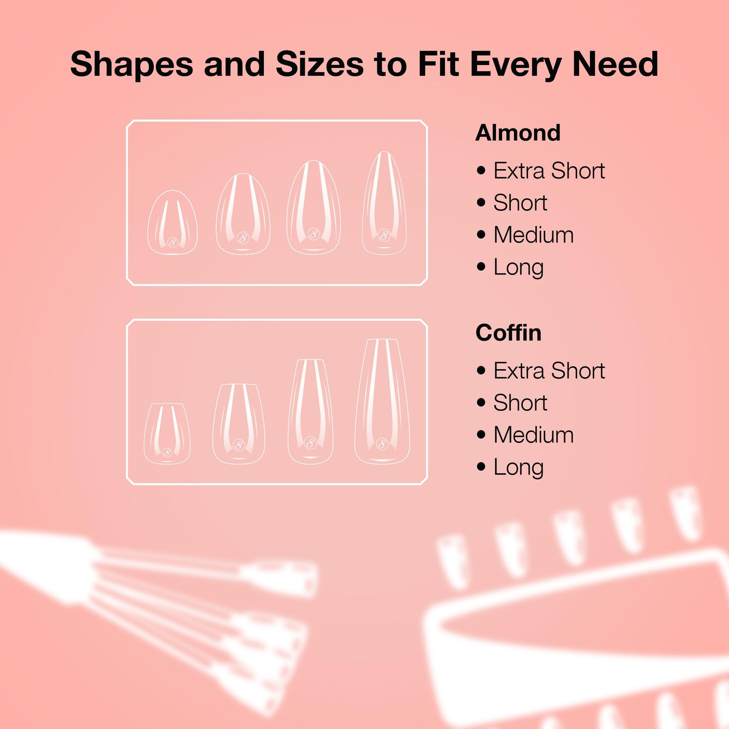 Cre8tion Soft Gel Nail Tips, Short Square Shape, 602 Tips in 14 Sizes (00-9) for Professional Nail Extensions Beauty & Personal Care Cre8tion